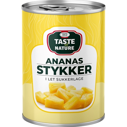 Taste of Nature Ananasstykker 565/340 g