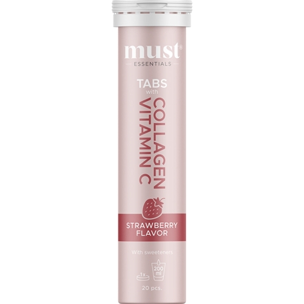 MUST Essentials Collagen & Vitamin C Tabs Strawberry 20 stk. 80 g