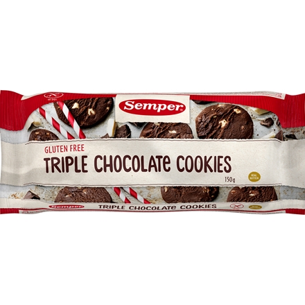 Semper Glutenfri Triple Choc Cookies 150 g