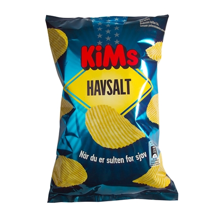 Kims Bølge Chips m/Havsalt 175 g