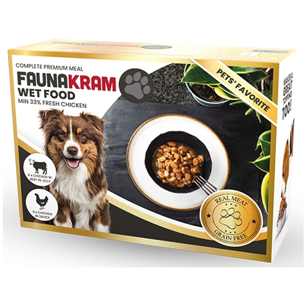 Faunakram Hund Wet 8 pack 800 g