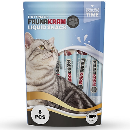 Faunakram Liquid Cat Snack Cod 8 x 10 g
