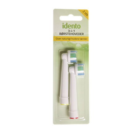 Idento 3-i-1 Børstehoved 2-pak