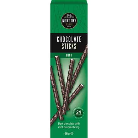 Nordthy Chokolade Sticks Mint 65 g