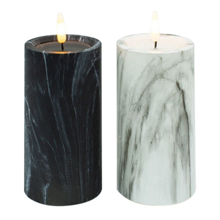 LED Stearinlys Marbling Finish 12,5cm