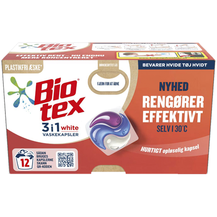 Bio-Tex Kapsler 3 in 1 White 12-pak