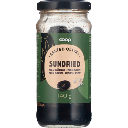 Coop Oliven Sorte Soltørret 140 g