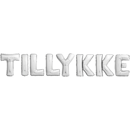 Folieballon Tillykke 35 Cm Sølv