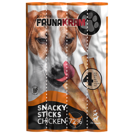 Faunakram Dog Snack Sticks Chicken 4 x 12 g