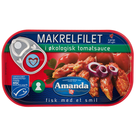 Amanda MSC Økologisk Makrel i Tomat 125 g