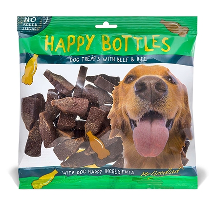 Hundesnack "HAPPY BOTTLES" med Bøf&Ris 150 g