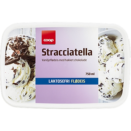 Coop Laktosefri Flødeis Stracciatella 750 ml