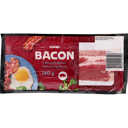 Coop Bacon i skiver 140 g