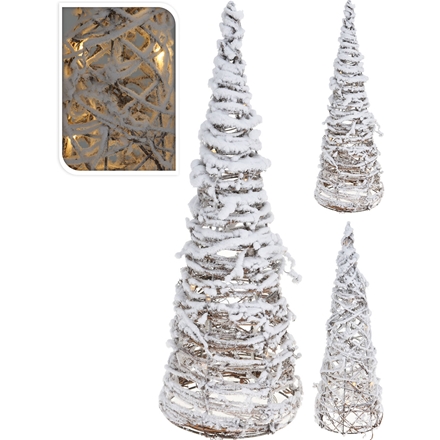 Juletræ Rattan med LED Lys 40cm