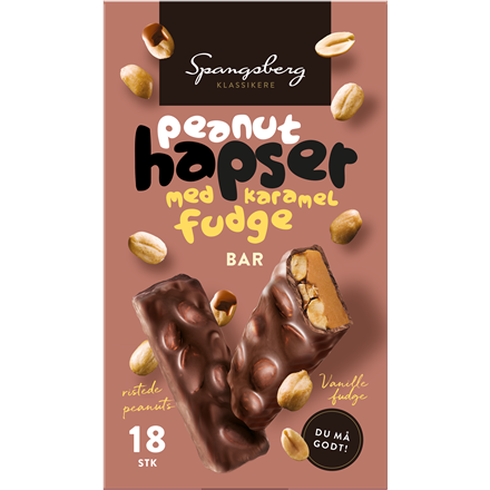Spangsberg Peanuts Hapser Bar m/karamel fudge 378g