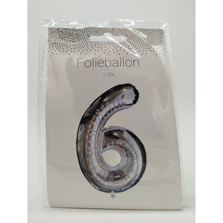 Folieballon Nr. 6 60 Cm Sølv