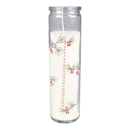 Kalenderlys i Glas Dansk Jul 21cm