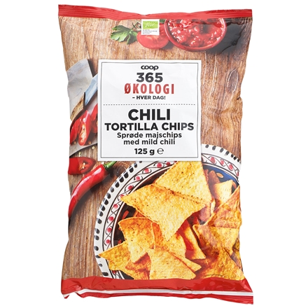 365 Økologi Tortilla Chips Chili 125 g