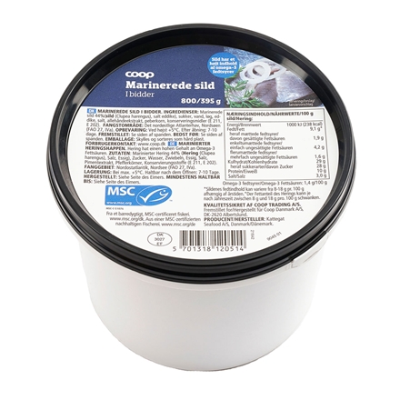 Marinerede sild i bidder 700/345 g