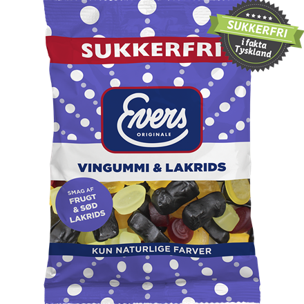Evers Vingummi & Lakrids Sukkerfri 70 g