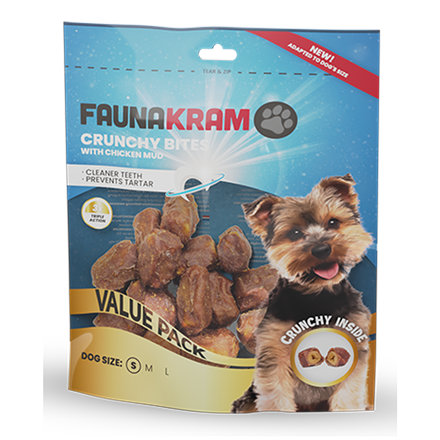 Faunakram Crunchy Dental Bites Chicken Mud S 200 g