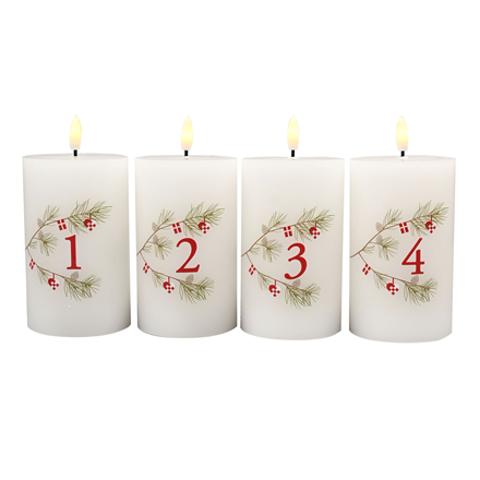 Adventslys LED Dansk Jul Hvid 12,5cm