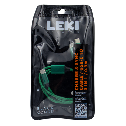 Leki Denmark Braided Green Cable3 in 1 0.30 M