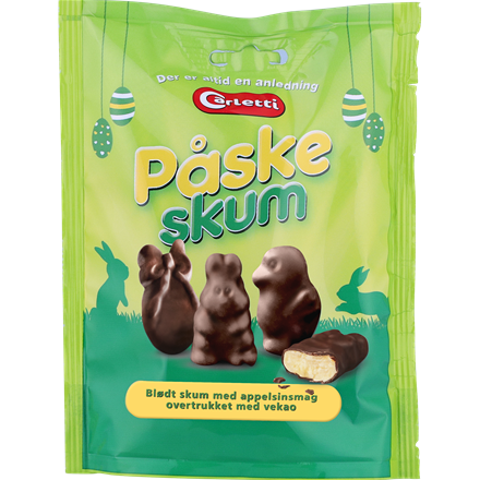 Carletti Påskeskum Appelsin/Mørkt Overtræk 70 g