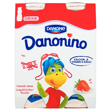 Danonino Drikkeyoghurt Jordbær 4x100 g