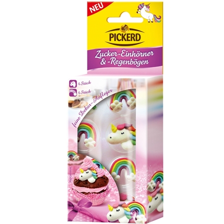 Pickerd Zucker-Aufleger Einhörner & Regenbögen