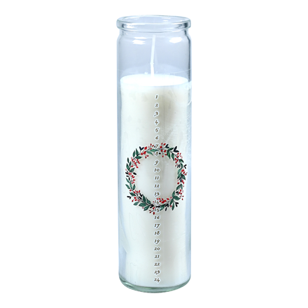 Kalenderlys i Glas Hvid 21 cm