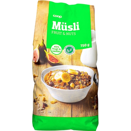 Müsli Frugt + Nødder 750gr