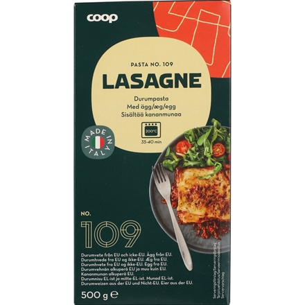 Coop Lasagneplader 500 g