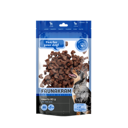 Faunakram Hearts Lamb 80 g