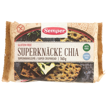 Semper Glutenfri Knækbrød m. Chia 140 g