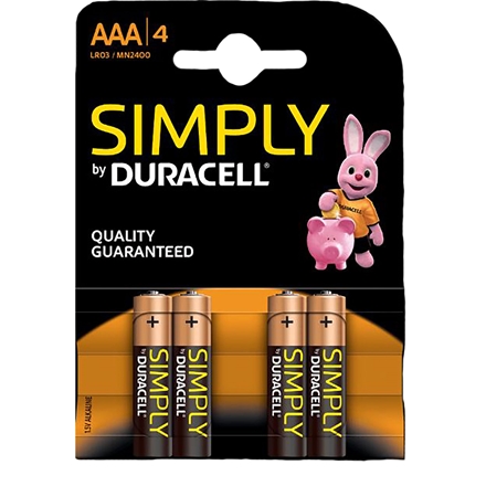 Duracell Batterie Simply AAA 4er