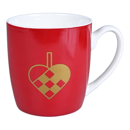 Krus med flettet hjerte Rød