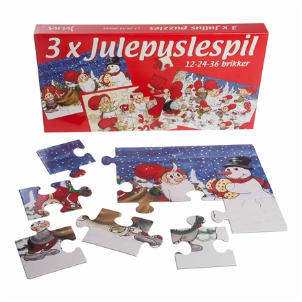 Julepuslespil x 3