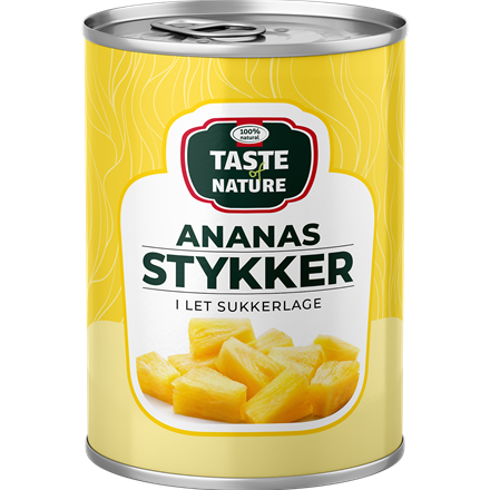 Taste of Nature Ananasstykker 565/340 g