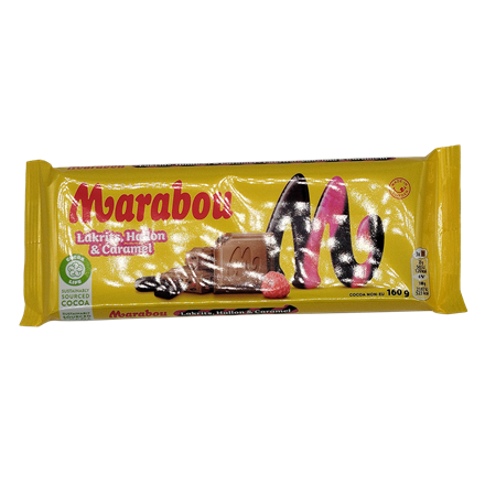 Marabou Lakrids, Hindbær & Caramel 160 g