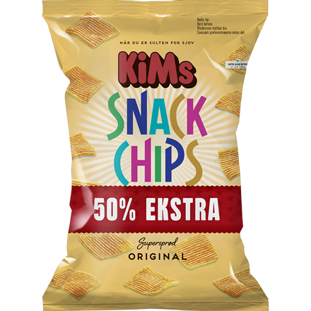 Kims Snack Chips Krydret 160 g + 50%