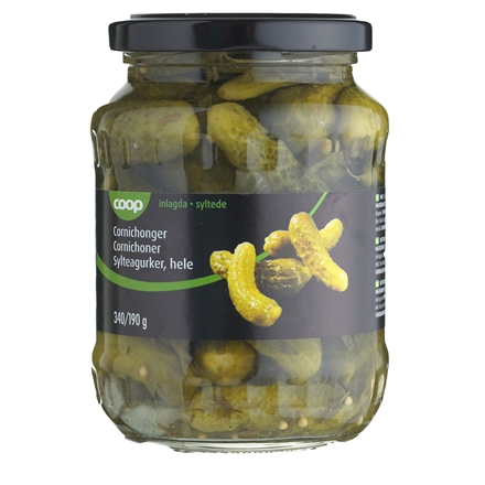 Coop Cornichoner 340/190 g