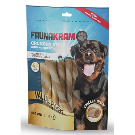 Faunakram Crunchy Dental Stick Chicken Fill L 300 g