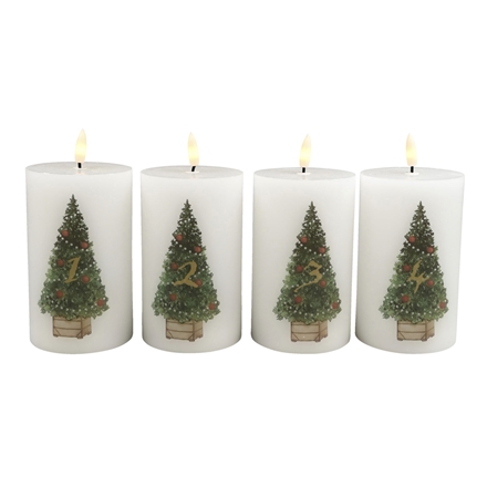 Adventslys LED Hvid 12,5 cm