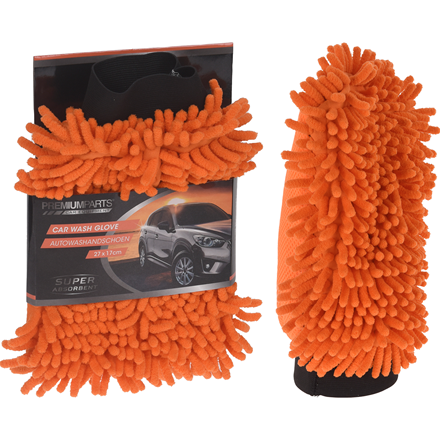 Rengøringshandske til bil 27x17 orange/sort
