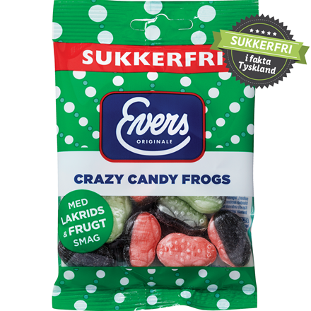 Evers Crazy Candy Frogs Sukkerfri 70 g