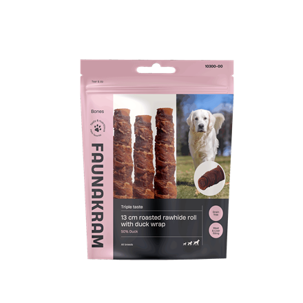 Faunakram Roasted Rawhide Roll w Duck Wrap13 cm 170 g 5 stk