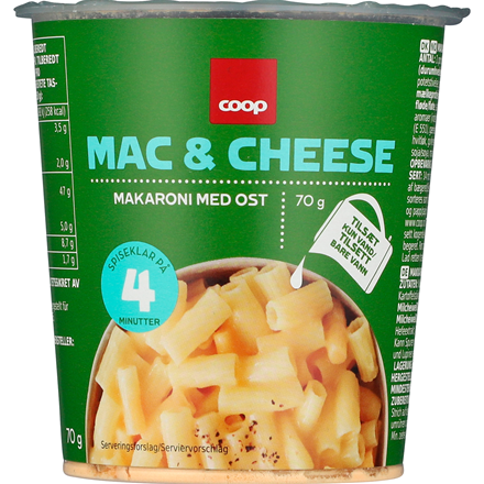 Coop Snackcup Mac & Cheese 70 g