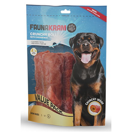 Faunakram Crunchy Roll Chicken Mud L 300 g