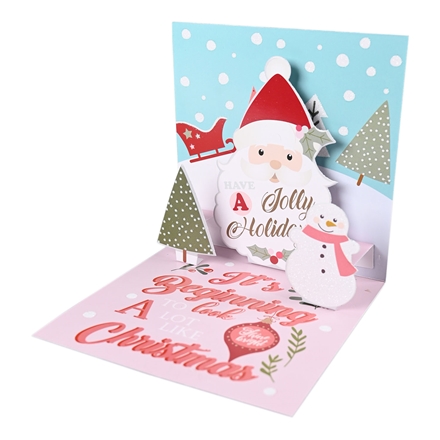 Pop-up kort Hvid Glitter